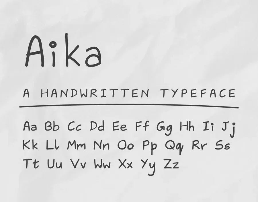Aika: handwritten typeface